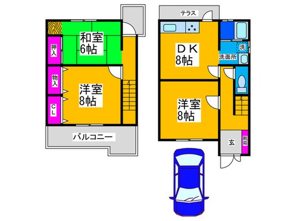 八田北町戸建の物件間取画像